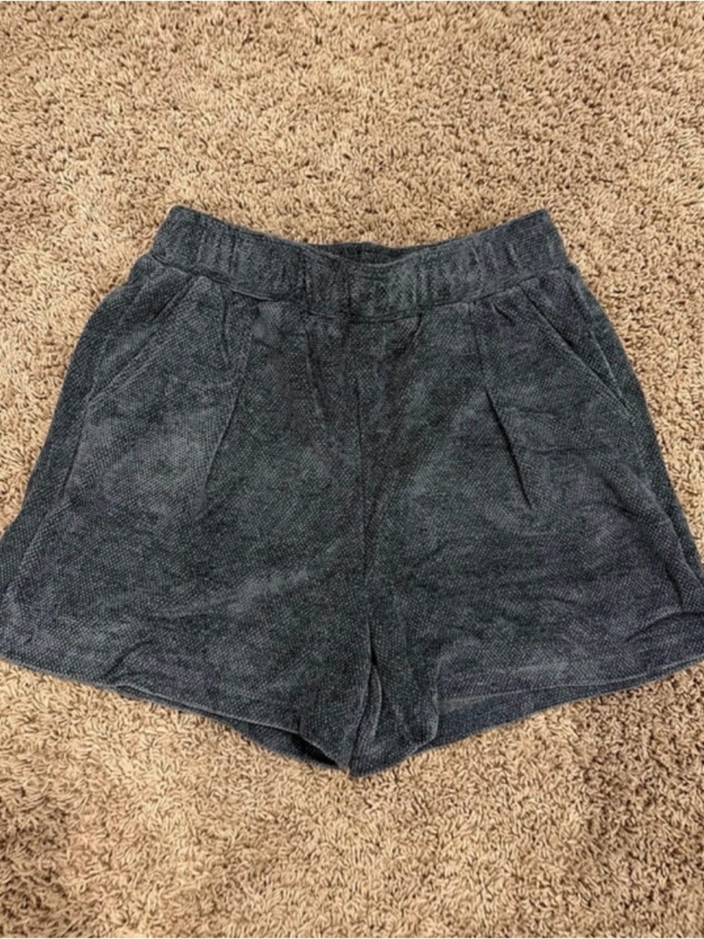 Umgee Black High Waist Plush Lounge Shorts